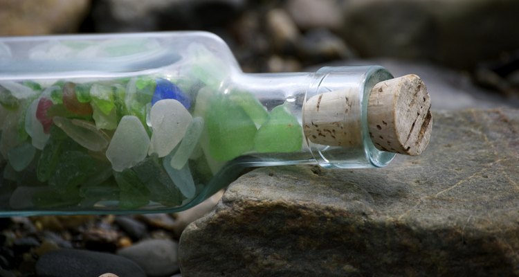 Sea Glass In A Corked Bottle