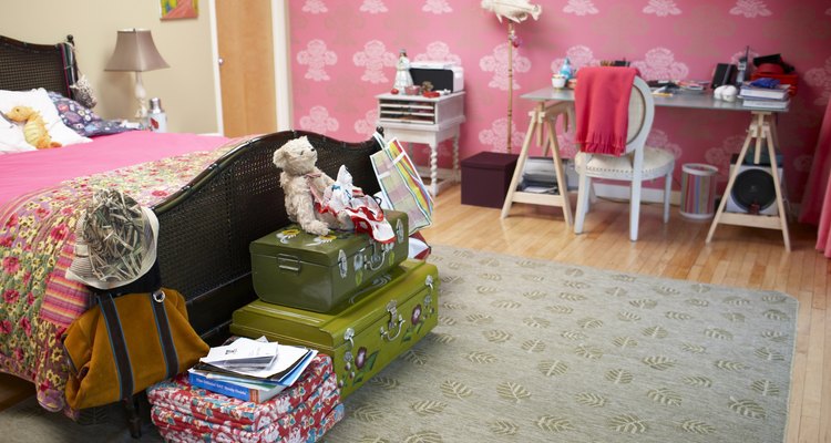 Bed room with toys and study table