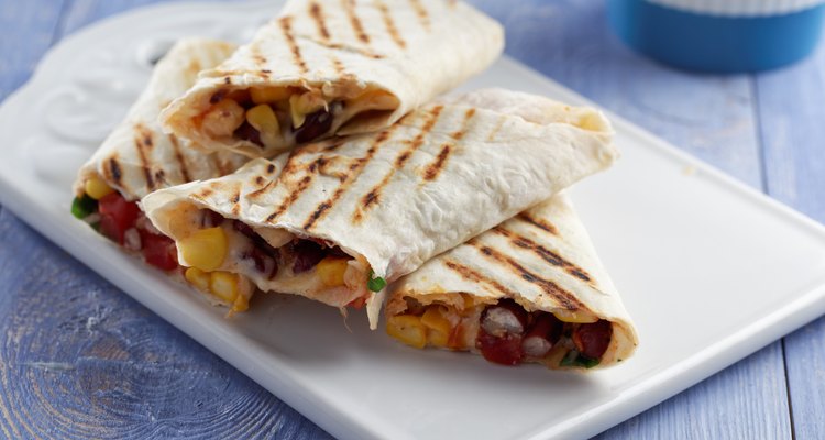 Burritos on a cutting board