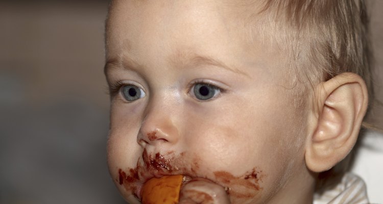 Child eating chocolate