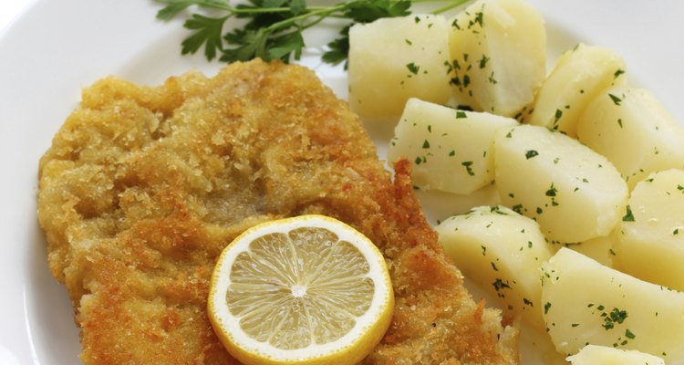 wiener schnitzel, veal cutlet