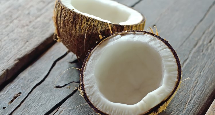 coconut on wooden background
