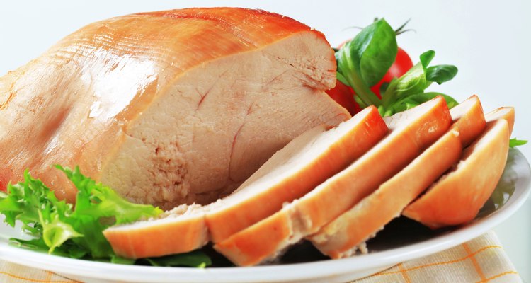 Roast turkey breast on a plate