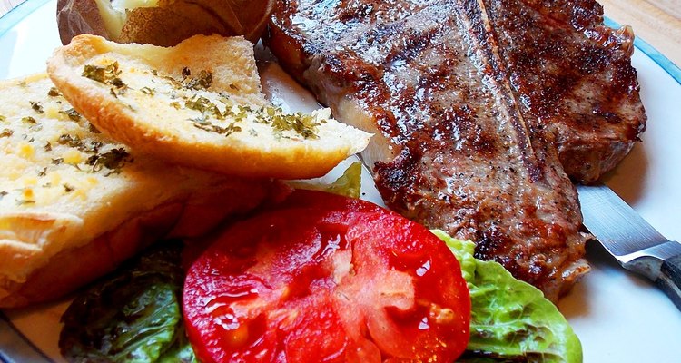 Porterhouse Steak, Potato, and Garlic Toast