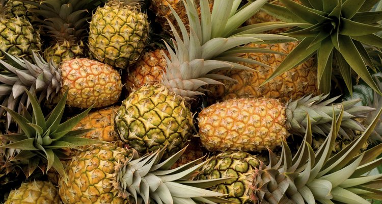 Fresh pineapples as a background