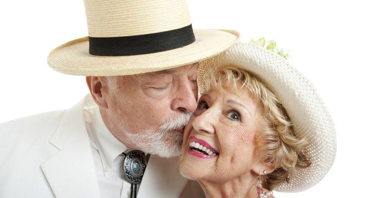 Southern Senior Couple Kissing
