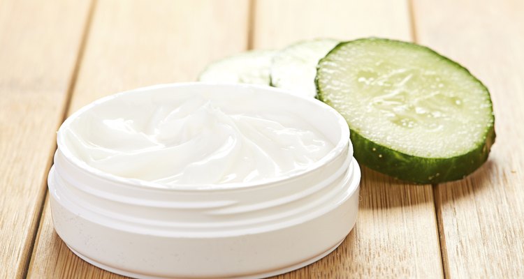 face mask with cucumber slices