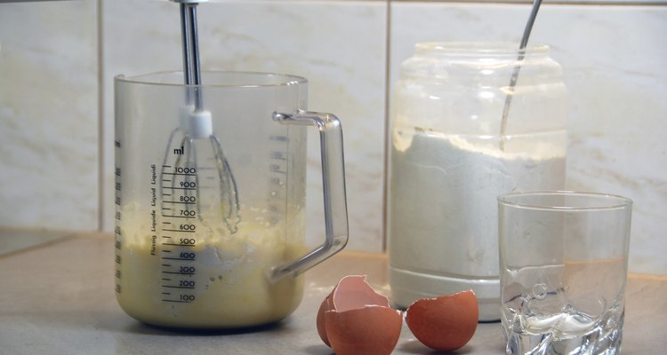 Mixing batter for pancakes