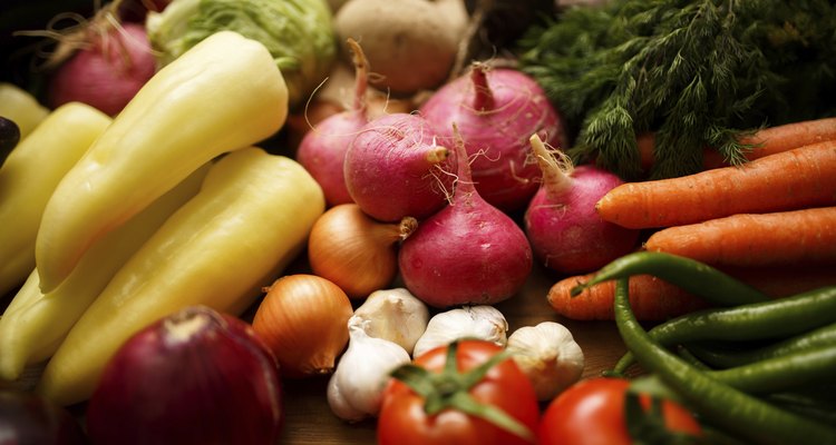 Healthy Organic Vegetables on a Wooden Background