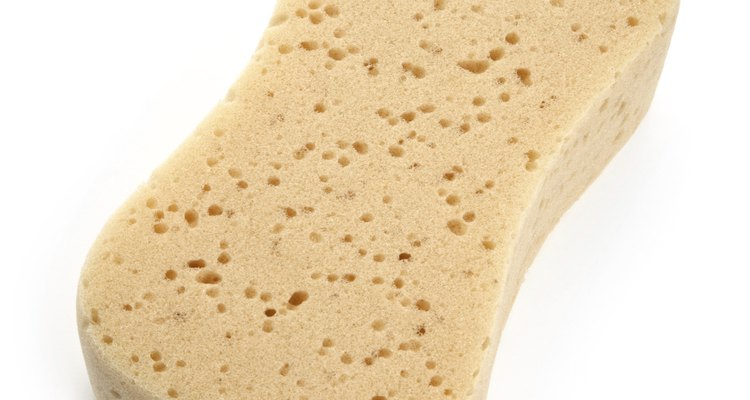 A sponge helps to clean cloudy rings off of ceramic hobs.
