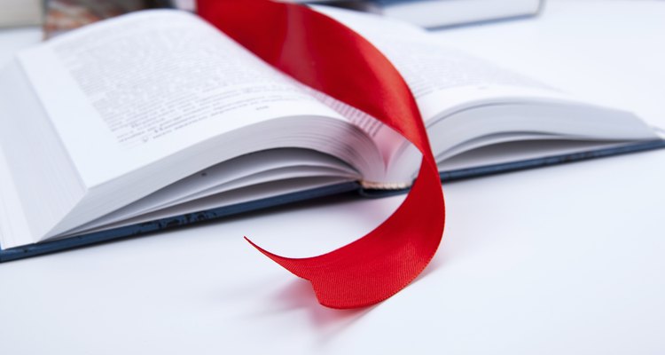 open book with red bookmark