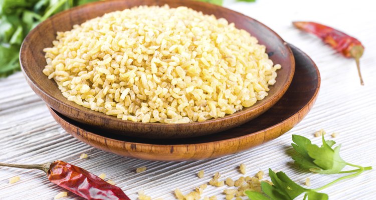 Bulgur in a wooden plate