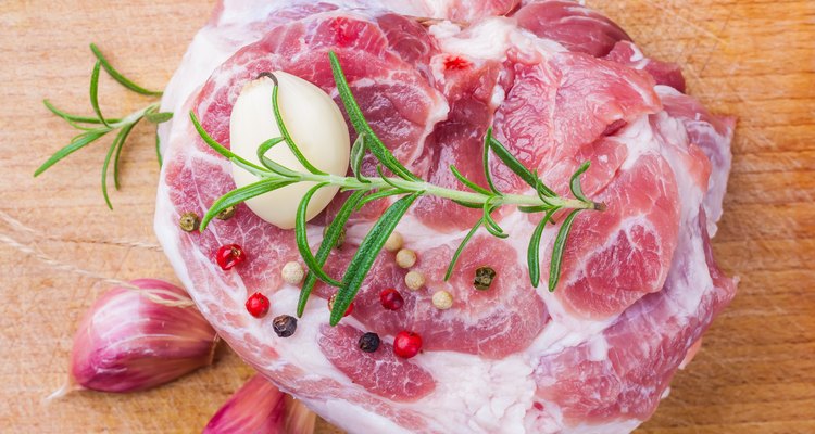 Raw meat prepared for cooking