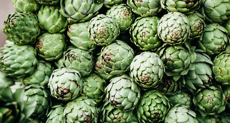 artichokes green background