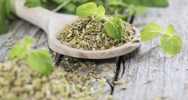 Wooden Spoon with shredded Oregano