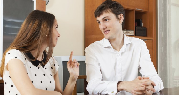 Young couple talking