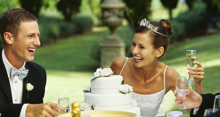 bride and groom at a wedding reception