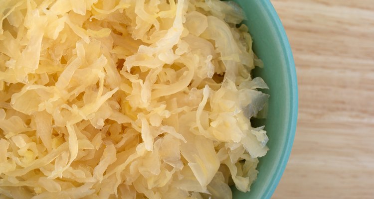 Canned sauerkraut in a bowl