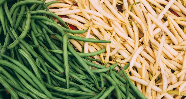 Background Of Fresh Organic Green And Yellow Beans