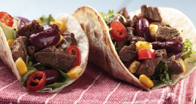 taco with beef and vegetables
