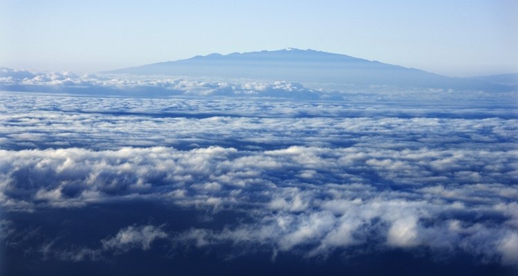 Mauna Kea, Hawaii, desde el aire.
