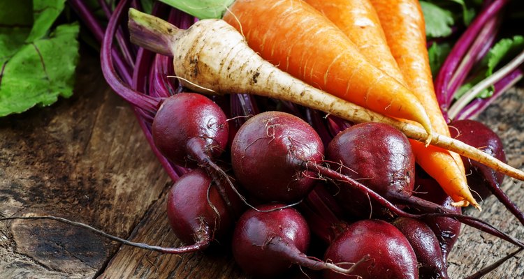 Fresh organic beets and carrots