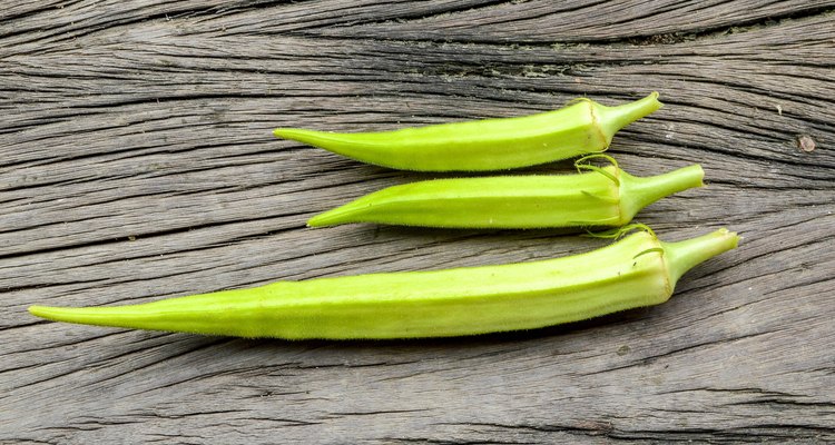 Okra on wooden floor