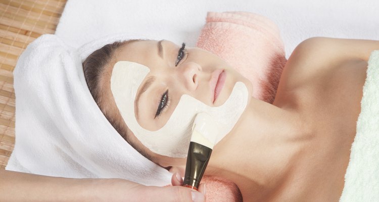 cosmetic mask at spa salon