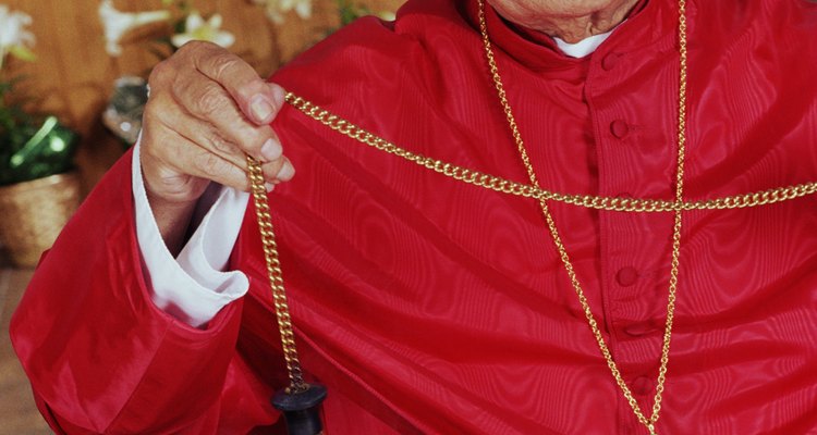 Un cardenal de la Iglesia católica en la casaca roja familiar.