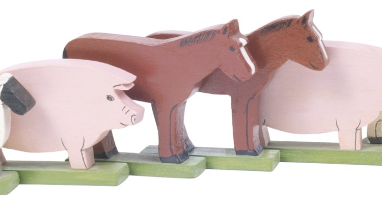 Wood farm animals can function as toys, learning tools and decorative items.