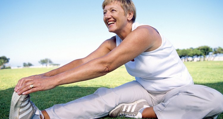 Senior woman stretching