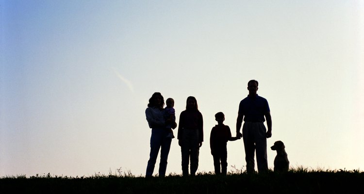 Silhouettes of family