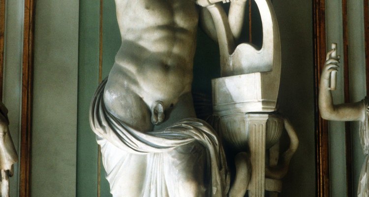 Apollo was typically depicted as a muscled youth with curly hair.