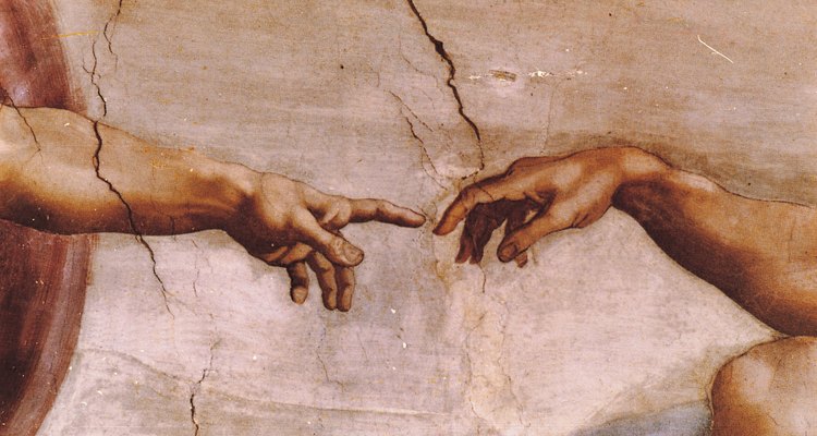 Deus criando o homem: detalhe da Capela Sistina, de Michelangelo Buonarroti, 1512
