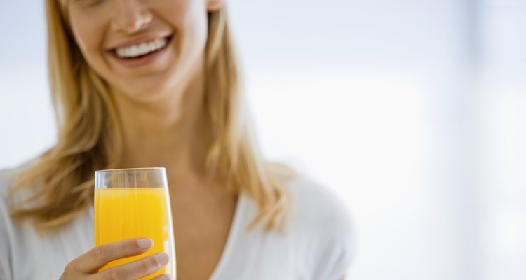 Woman with orange juice