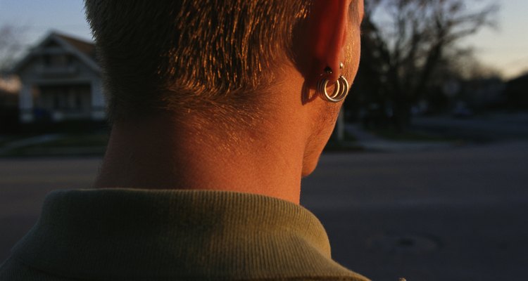 the back of a young mans neck