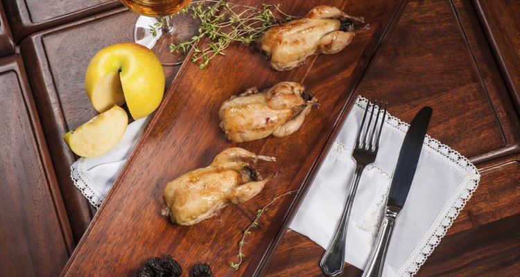 Three fried quails