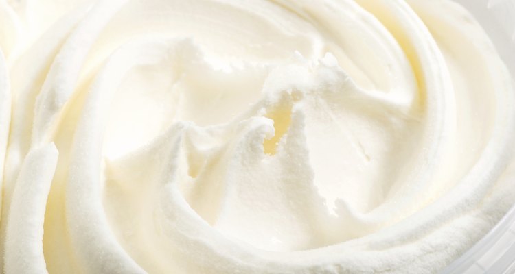 white ice cream texture macro