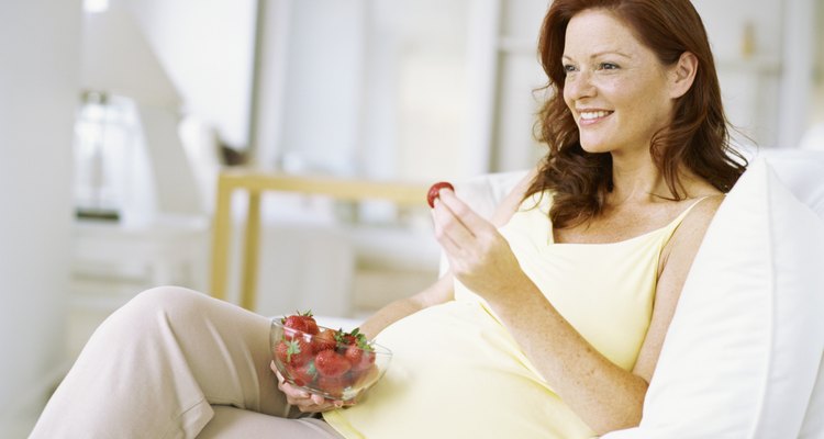 Fruit, including these strawberries, is a vital part of the pregnant woman's diet.