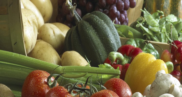 Close-up of various fruits and vegetables