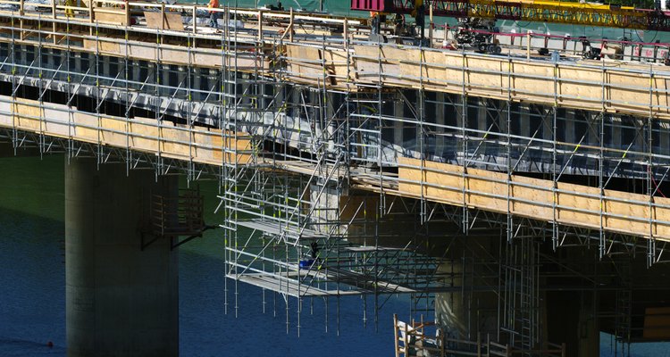 Scaffolding typically comes in rectangular sections and can be rented or bought.