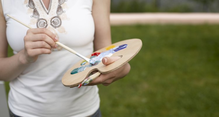 In painting, a pallette provides a convenient surface for mixing colours.