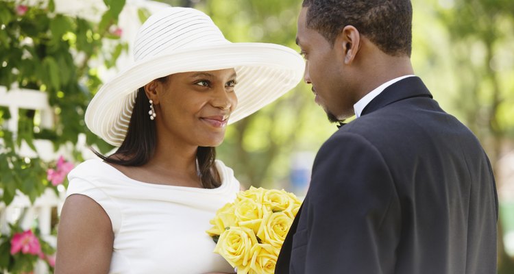 Bride and groom during wedding ceremony