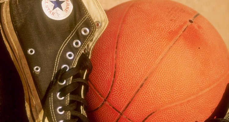 Lace Converse high-tops part way, then fold down the remaining fabric.