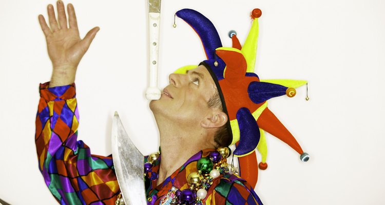 Juggling jesters often juggled dangerous items such as knives.