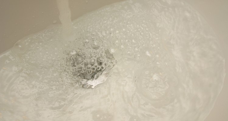 Running water with bubbles