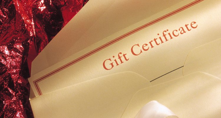 Gift certificate in envelope with bow