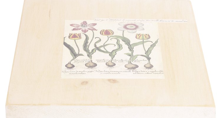 Keep découpage paper smooth and flat by wetting it first.