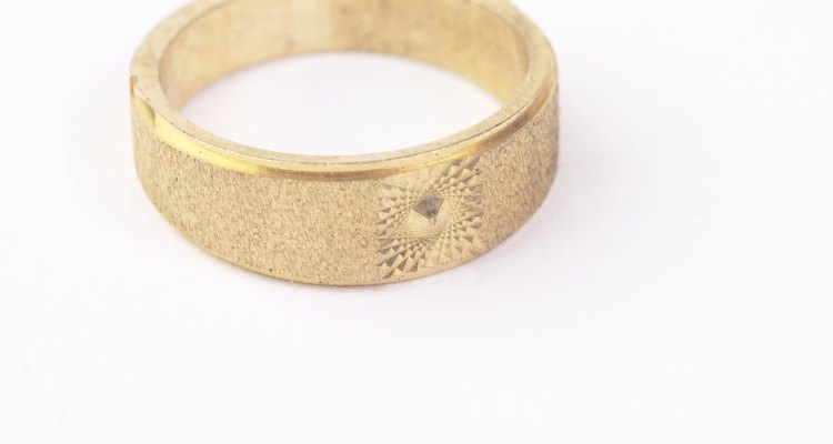 Studio shot of contemporary gold ring