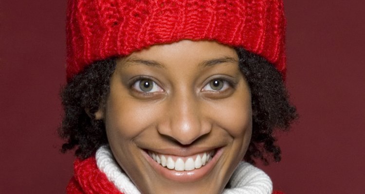 Woman in cap and scarf